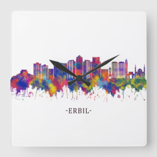 Erbil Iraq Skyline Square Wall Clock