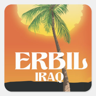 Erbil Iraq Travel poster Square Sticker