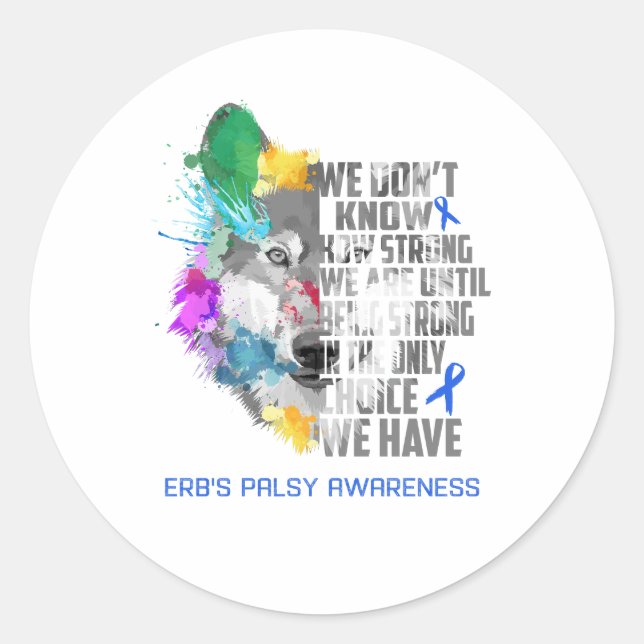 Erb's Palsy Awareness Ribbon Support Gifts Classic Round Sticker (Front)