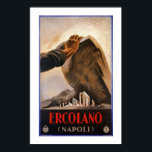 Ercolano Naples Italian art deco travel ad Poster<br><div class="desc">Newly,  beautifully restored and retouched from an original vintage poster.
Showing symbolically the excavation of the ancient city of Herculaneum,  destroyed by the Vesuvius eruption of 79 CE.</div>