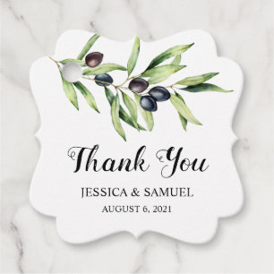 ercolor Olive Branch Wedding Thank You Favour Tags