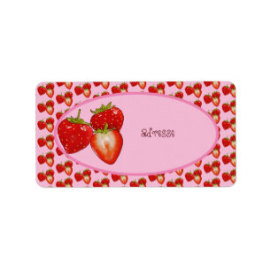 Erdbeeren  adressaufkleber label