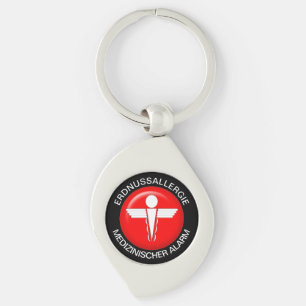 ERDNUSSALLERGIE Medical Alert Metal Keychain
