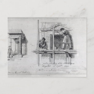 Erecting Porticos at Newham Street Postcard