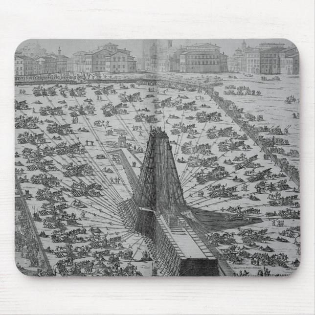 Erecting the Ancient Egyptian Obelisk Mouse Mat (Front)