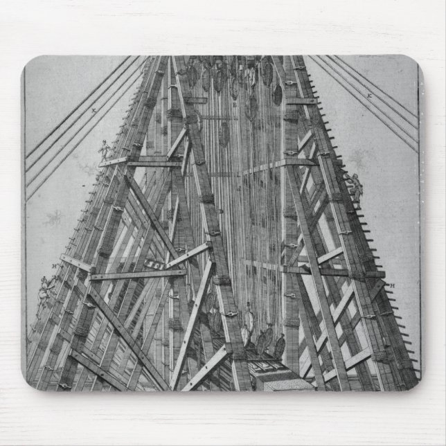 Erecting the Ancient Egyptian Obelisk Mouse Mat (Front)