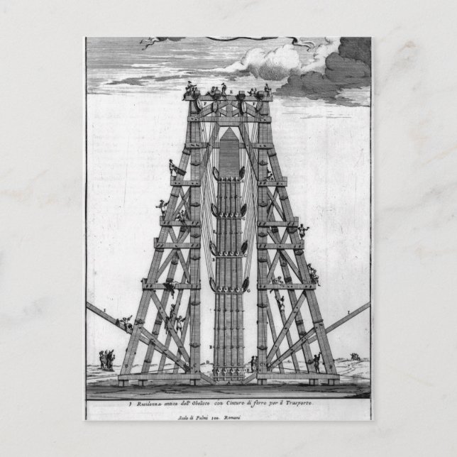 Erecting the Ancient Egyptian Obelisk Postcard (Front)