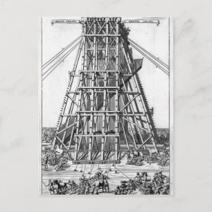 Erecting the Ancient Egyptian Obelisk Postcard