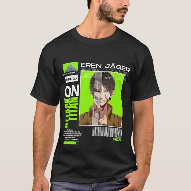 Eren Jeager in Titan form sticker classic T-Shirt (Front)