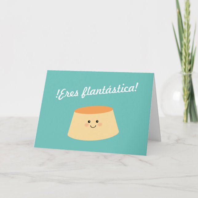 Eres flantástica pun thank you card Spanish (Front)