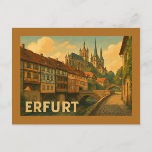 Erfurt Germany City Art Postcard