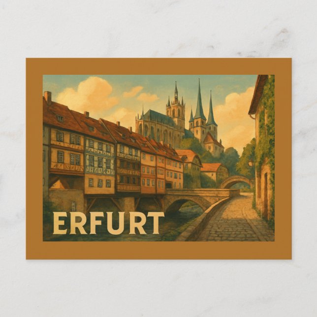 Erfurt Germany City Art Postcard (Front)