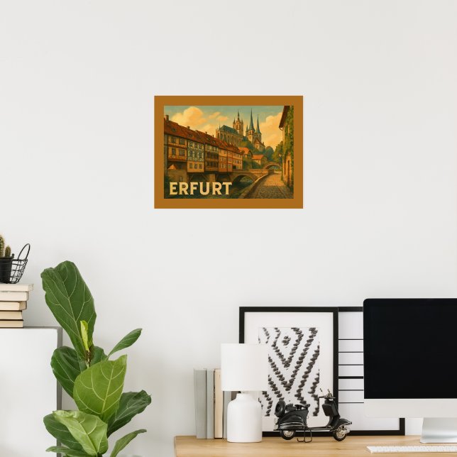 Erfurt Germany City Art Poster (Home Office)