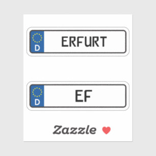 Erfurt kennzeichen, German Car License Plate