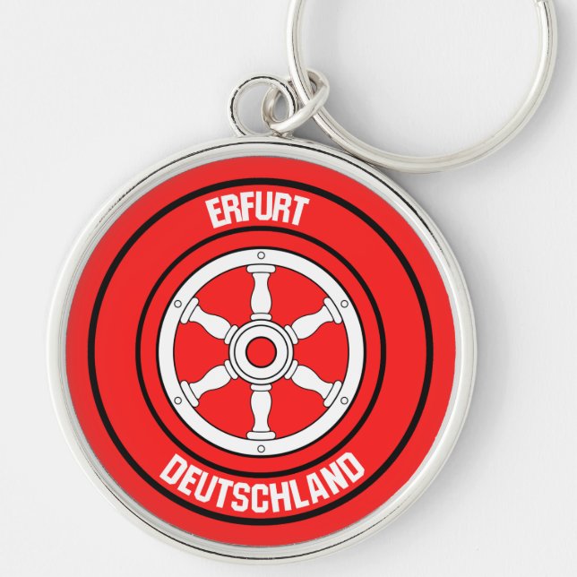 Erfurt Round Emblem Key Ring (Front)