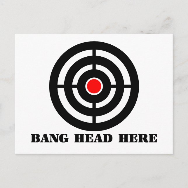Ergonomic Stress Relief: Bang Head Here Postcard (Front)