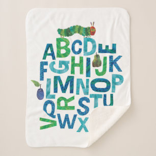 Eric Carle   Alphabet Caterpillar Letters Pattern Sherpa Blanket