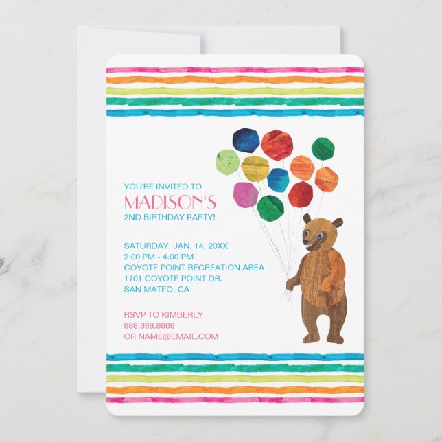 Eric Carle | Beary Rainbow Birthday Invitation (Front)