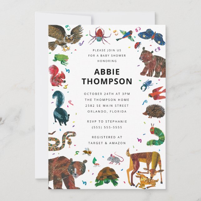 Eric Carle | Brown Bear Forest Friends Baby Shower Invitation (Front)