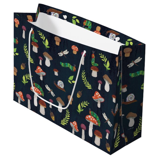 Eric Carle | Bugs and Mushrooms Pattern Large Gift Bag (Front Angled)