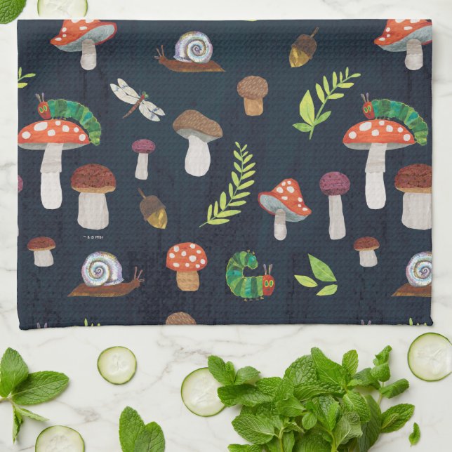 Eric Carle | Bugs and Mushrooms Pattern Tea Towel (Folded)