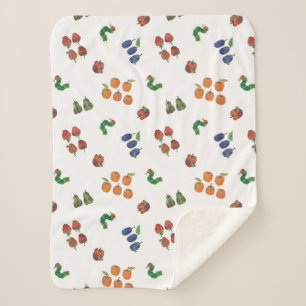 Eric Carle Caterpillar and Fruit Pattern Sherpa Blanket