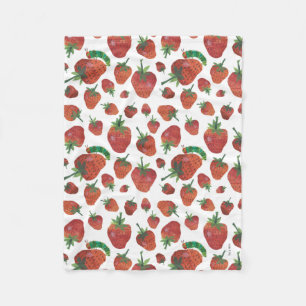 Eric Carle Caterpillar and Strawberry Pattern Fleece Blanket