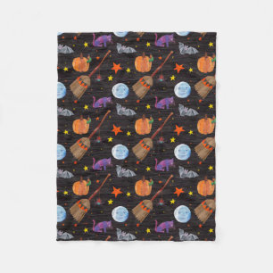 Eric Carle   Caterpillar Black Halloween Pattern Fleece Blanket
