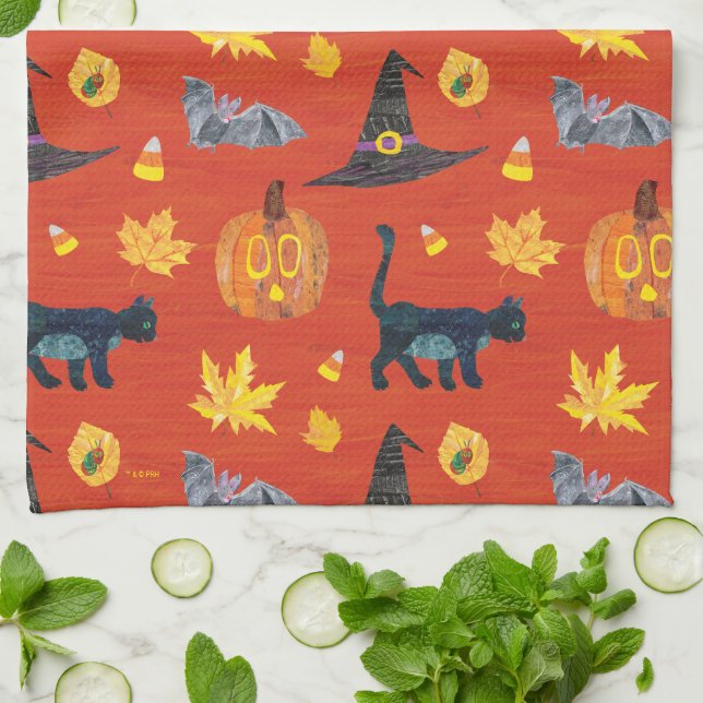 Eric Carle | Caterpillar Halloween Pattern Tea Towel (Folded)