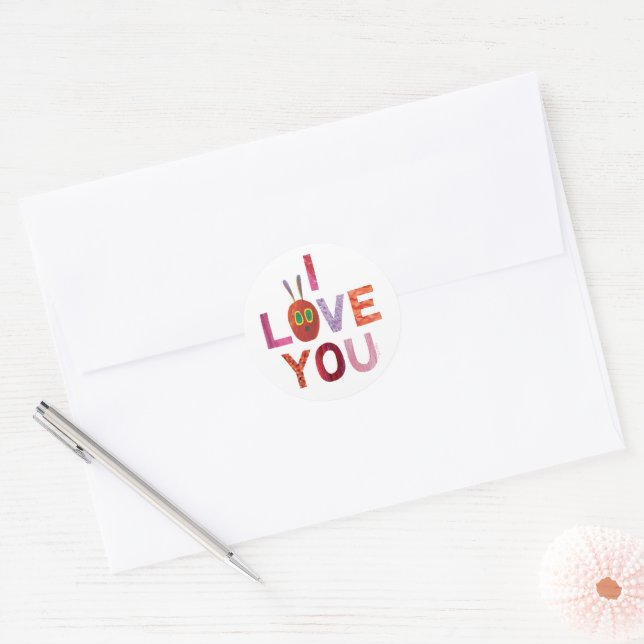 Eric Carle | Caterpillar I Love You Classic Round Sticker (Envelope)