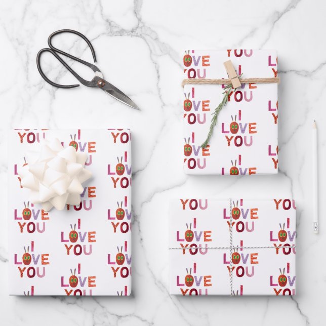 Eric Carle | Caterpillar I Love You Wrapping Paper Sheet (Front)