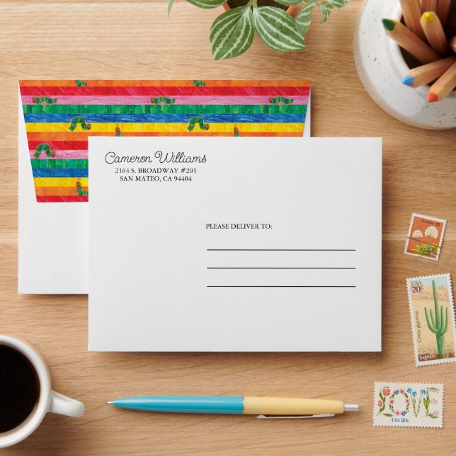 Eric Carle | Caterpillar Rainbow Stripe Pattern Envelope (Desk)