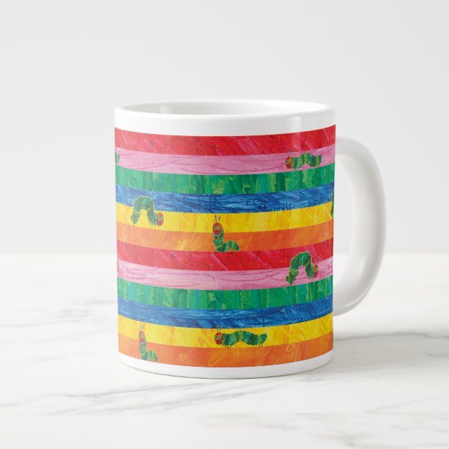 Eric Carle | Caterpillar Rainbow Stripe Pattern Large Coffee Mug (Front Right)