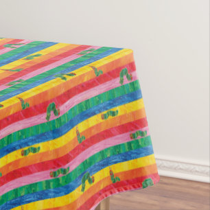 Eric Carle   Caterpillar Rainbow Stripe Pattern Tablecloth