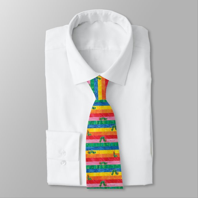 Eric Carle | Caterpillar Rainbow Stripe Pattern Tie (Tied)