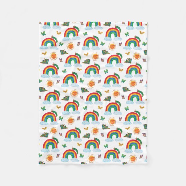 Eric Carle | Caterpillar to Rainbow Butterfly Fleece Blanket (Front)