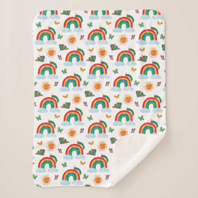 Eric Carle | Caterpillar to Rainbow Butterfly Sherpa Blanket (Front)