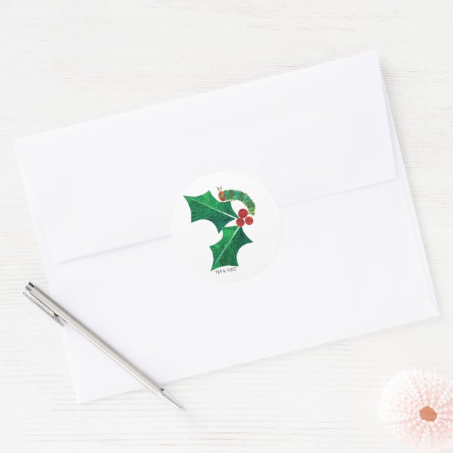 Eric Carle Christmas Caterpillar Classic Round Sticker (Envelope)