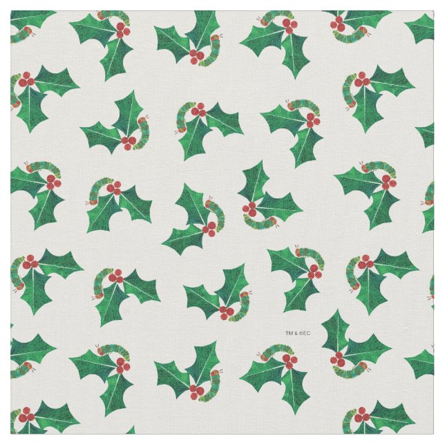 Eric Carle Christmas Caterpillar Fabric (Close Up)