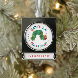 Eric Carle Christmas Caterpillar Silver Plated Banner Ornament