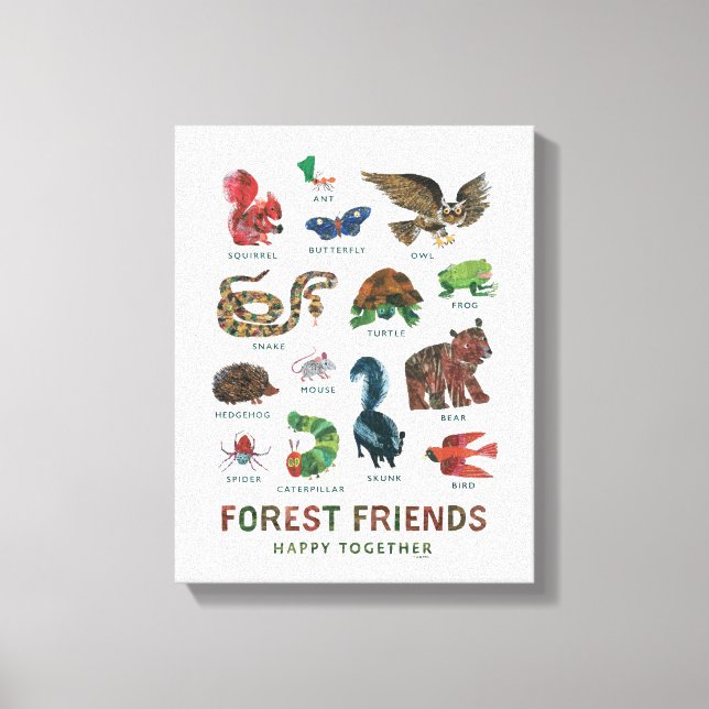 Eric Carle | Forest Friends Happy Together Canvas Print (Front)
