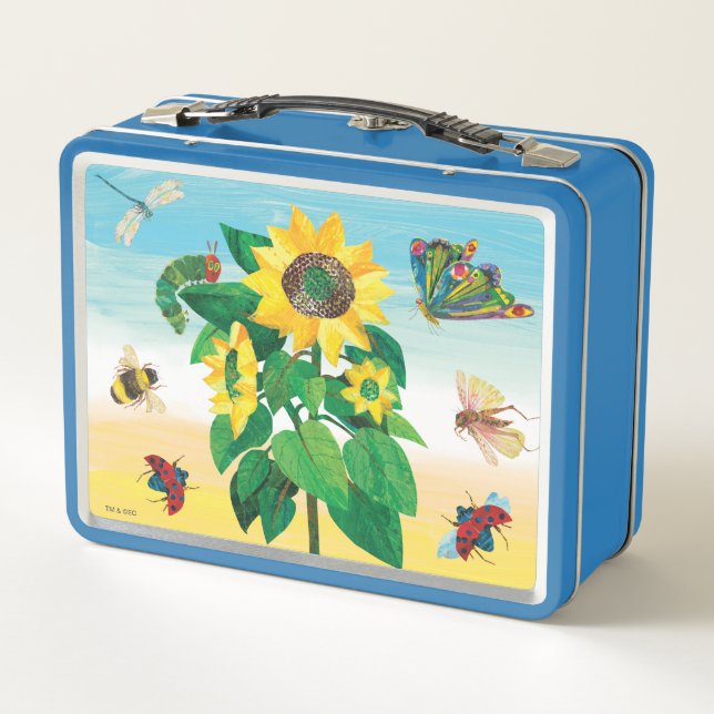 Eric Carle | Garden Flower Scene Metal Lunch Box (Back)