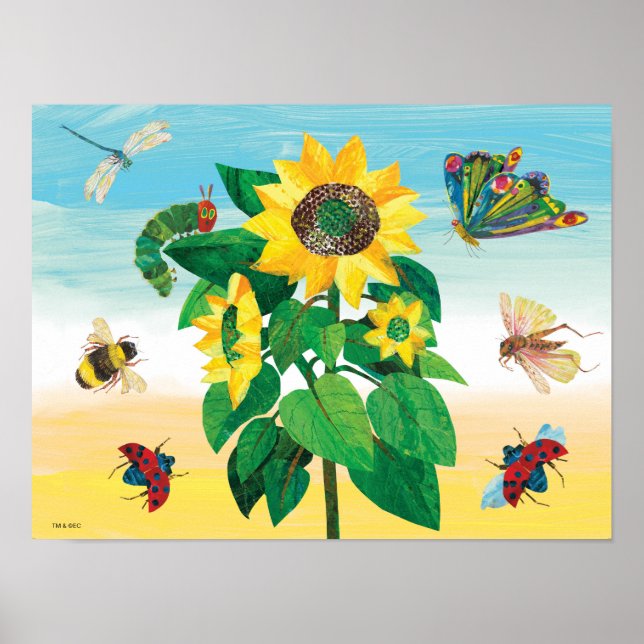Eric Carle | Garden Flower Scene Poster (Front)