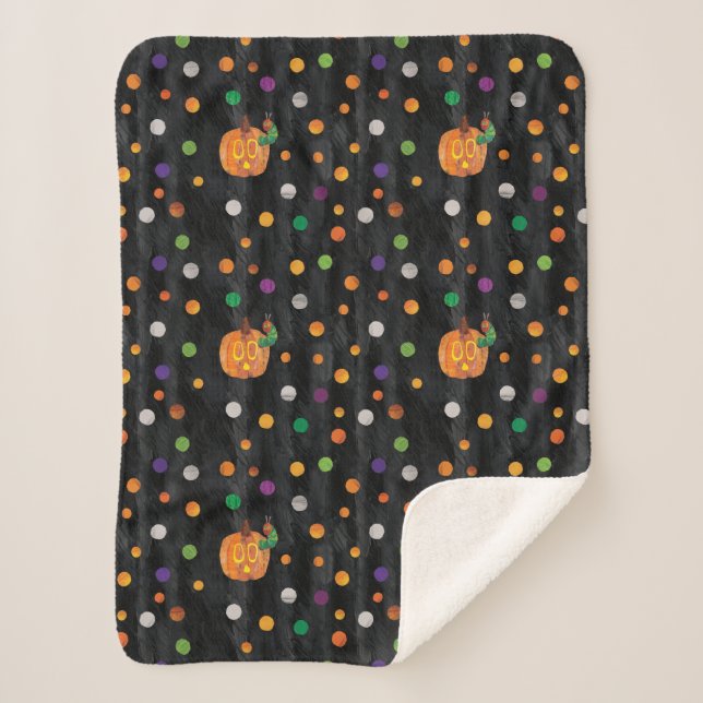 Eric Carle | Halloween Polka Dot Pattern Sherpa Blanket (Front)
