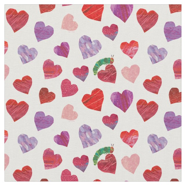 Eric Carle | Hungry Caterpillar Heart Pattern Fabric (Close Up)