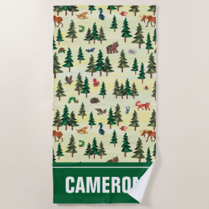 Eric Carle   Ready for Forest Fun Pattern Beach Towel