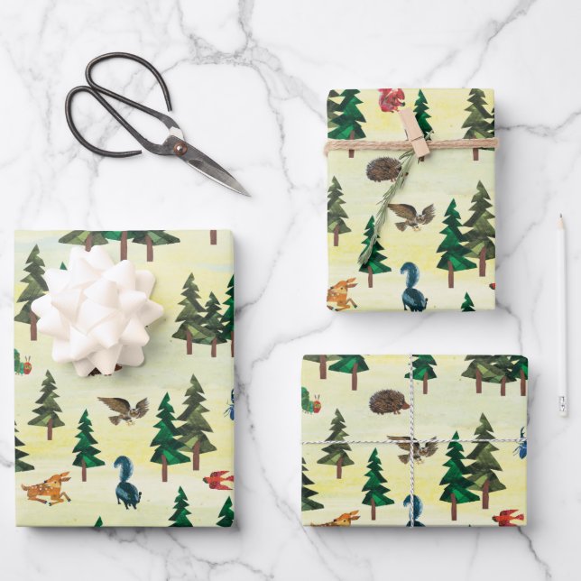 Eric Carle | Ready for Forest Fun Pattern Wrapping Paper Sheet (Front)