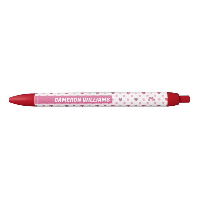 Eric Carle | Valentine Heart Polka Dot Pattern Black Ink Pen (Front)