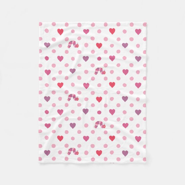 Eric Carle | Valentine Heart Polka Dot Pattern Fleece Blanket (Front)