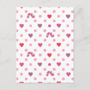 Eric Carle   Valentine Heart Polka Dot Pattern Postcard